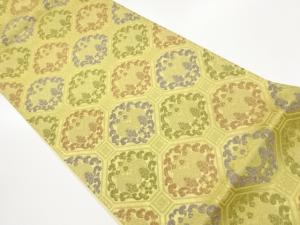 蜀江文に草花模様織出し袋帯